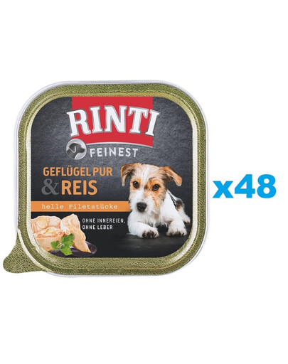 RINTI Feinest Poultry Pure&Rice tacka drób i ryż 48x150 g