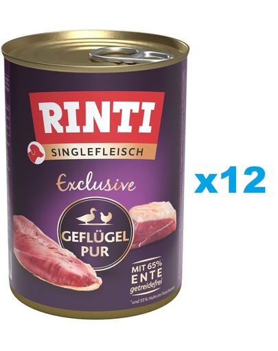 RINTI Singlefleisch Exclusive Poultry Pure monobiałkowa drób 12x400 g