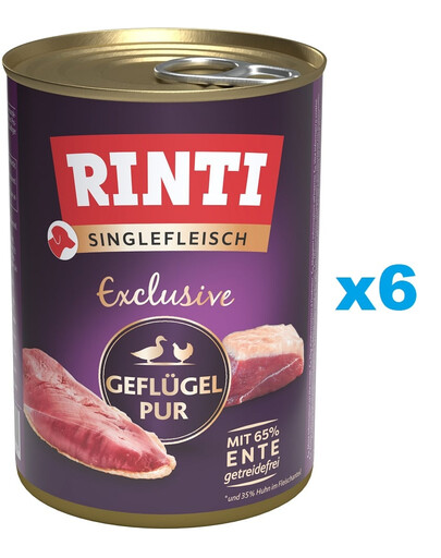 RINTI Singlefleisch Exclusive Poultry Pure monobiałkowa drób 6x400 g