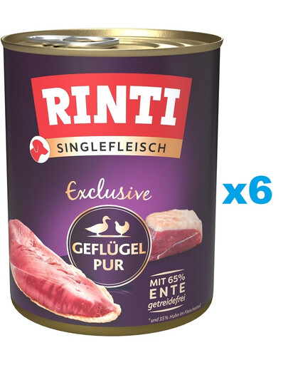 RINTI Singlefleisch Exclusive Poultry Pure monobiałkowa drób 6x800 g