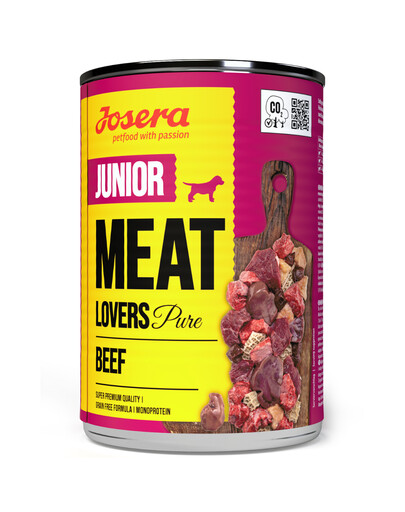 JOSERA Meat Lovers Junior Pure Wołowina mokra karma dla szczeniąt 400g