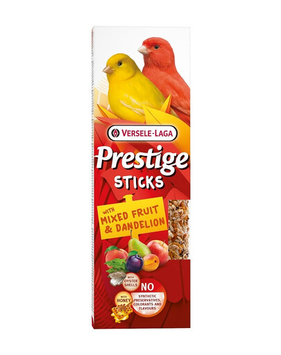 VERSELE-LAGA Prestige Sticks 60 g kolby dla kanarków mix owoców i mniszek