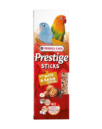 VERSELE-LAGA Prestige Sticks 60g kolby dla małych papug orzechi i posypka rodzynkowa