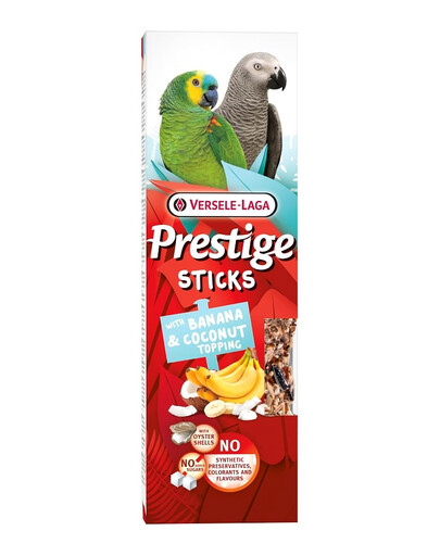 VERSELE-LAGA Prestige Sticks 140g kolby dla dużych papug banan i posypka kokosowa