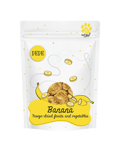 PAKA ZWIERZAKA PEPE Freeze-dried banan 20 g liofilizowane owoce dla psa