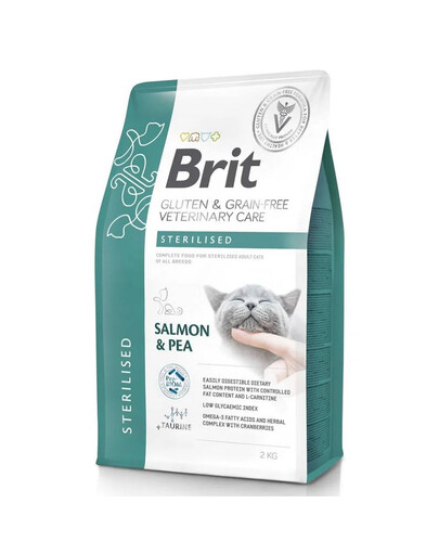 Grain Free Veterinary Care Cat Sterilised Salmon Pea 2 kg