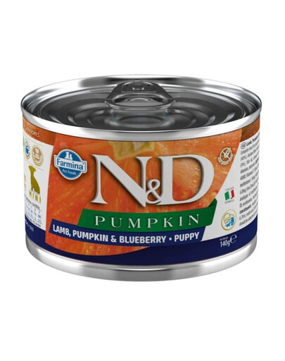 N&D Pumpkin Puppy Lamb, pumpkin, blueberry 140 g jagnięcina, dynia i borówka dla szczeniąt