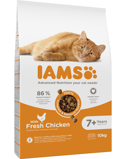 IAMS Cat Senior All Breeds Chicken 10 kg - karma sucha dla starszych kotów