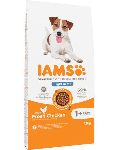 IAMS ProActive Health Adult Light in Fat for Sterilsed/Overweight dogs Chicken 12 kg sucha karma dla psów po kastracji i sterylizacji