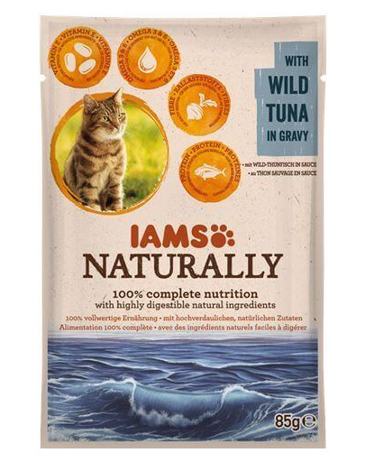 IAMS Naturally Adult Cat with Wild Tuna in Gravy 85 g mokra karma dla kota