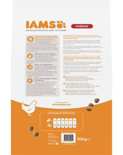 IAMS For Vitality Indoor sucha karma z kurczakiem dla dorosłych kotów przebywających w domu 10 kg