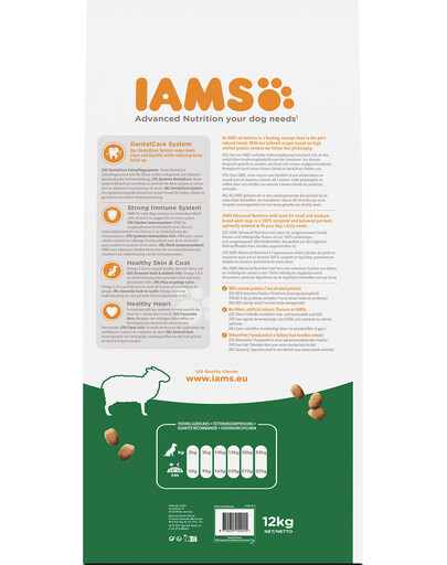 IAMS For Vitality Adult Small & Medium Breed Lamb 12 kg - sucha karma psy małe i średnie