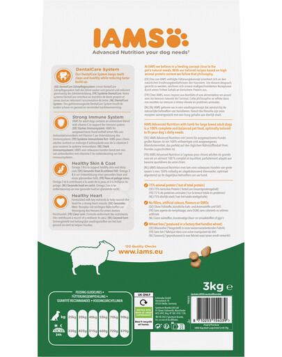 IAMS For Vitality Adult Large Breed Lamb 3 kg - sucha karma dla dorosłych psów ras dużych,