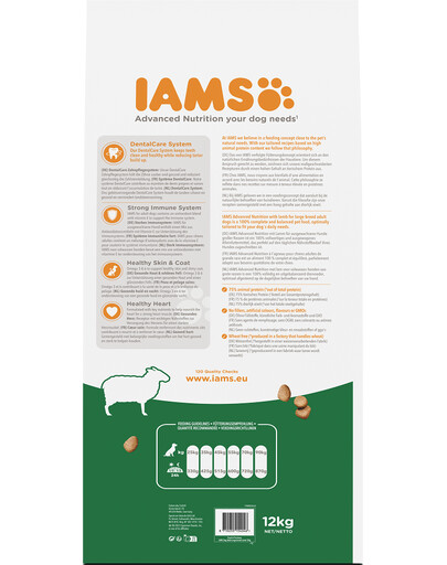 IAMS For Vitality Adult Large Breed Lamb, 12 kg - sucha karma dla dorosłych psów, ras dużych, 12 kg