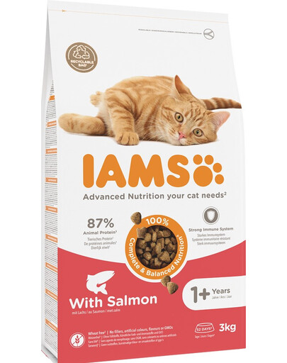 IAMS for Vitality sucha karma  dla dorosłych kotów z łososiem 3 kg