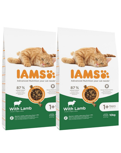 IAMS for Vitality sucha karma dla dorosłych kotów z jagnięciną 20 kg (2 x10 kg)