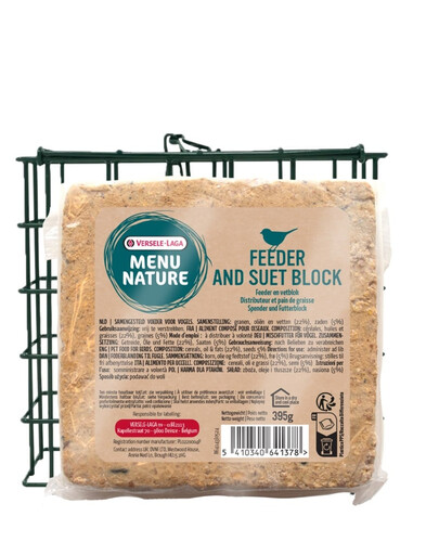 Menu Nature Blok tłuszczowy z nasionami + wielorazowy karmnik 395g