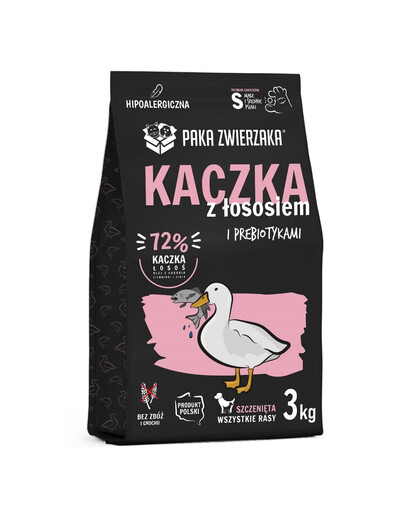 PAKA ZWIERZAKA Seventh Heaven Kaczka z łososiem 3 kg sucha karma dla szczeniąt S