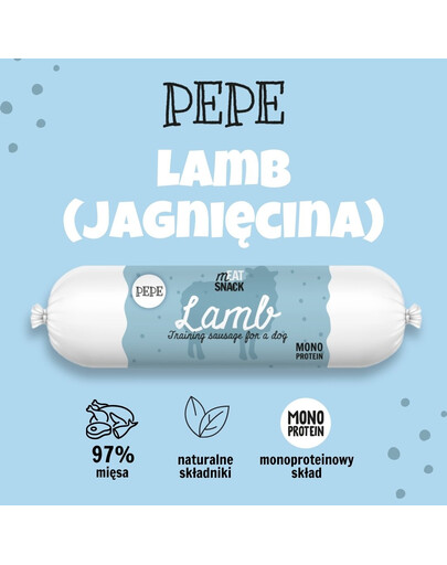 PEPE Meat Snack Kiełbaska z jagnięciny dla psa 200g