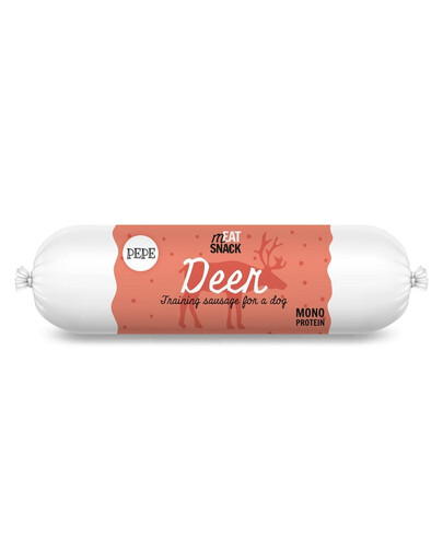 PAKA ZWIERZAKA PEPE Meat Snack Deer 200g Kiełbaska z jelenia dla psów