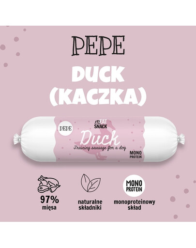 PEPE Meat Snack Kiełbaska z kaczki dla psa 200g