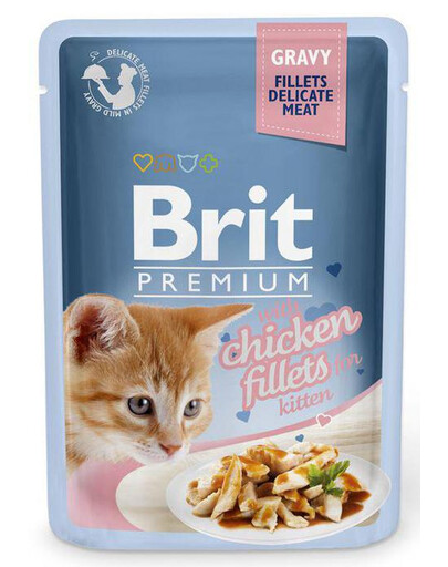 Premium Cat Fillets in Gravy Kitten mokra karma z kurczakiem dla kociąt 24x85 g