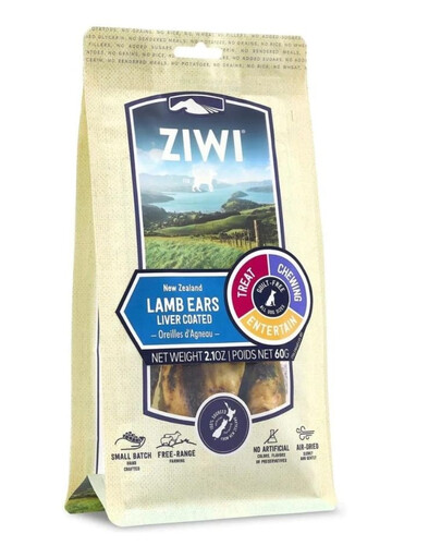 ZIWIPEAK Dog Treats Lamb Ears 60 g Jagnięce uszy przysmaki dla psów