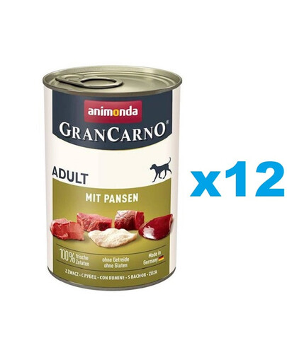 ANIMONDA GranCarno Wieprzowina ze żwaczem dla psa 12x400 g