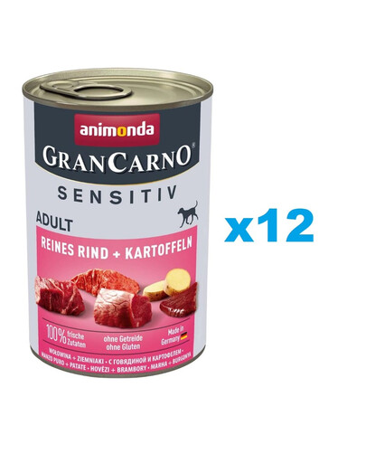 ANIMONDA Grancarno Sensitive wołowina z ziemniakami 12x400 g