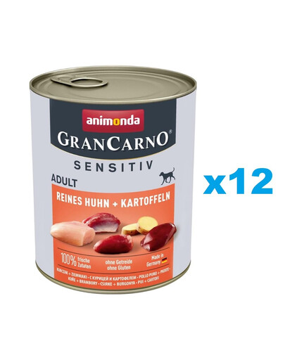 ANIMONDA Grancarno Sensitive kurczak z ziemniakami 12x800 g