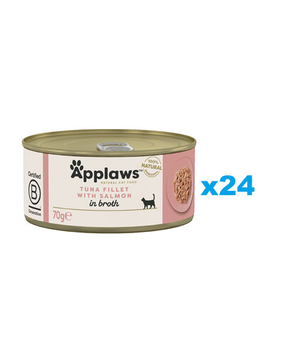 APPLAWS Natural Cat Food Tuna with Salmon in Broth 24x70 g tuńczyk z łososiem w bulionie dla kotów