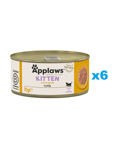 APPLAWS Natural Cat Food Kitten Chicken Breast 6x70 gmokra karma dla kociąt kurczak w galaretce dla kotów