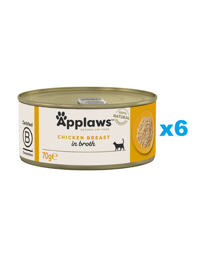 Applaws Natural Cat Food Chicken Breast 6x70 g mokra karma dla kotów z kurczakiem w bulionie