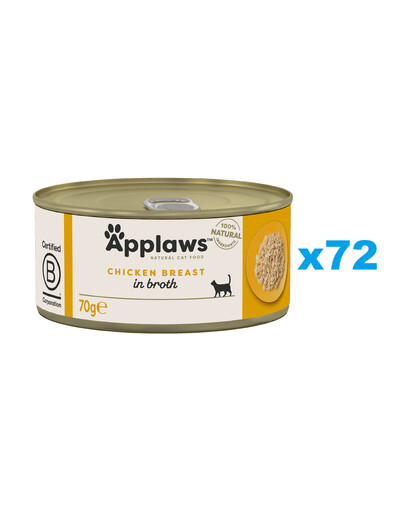 Applaws Natural Cat Food Chicken Breast 72x70 g mokra karma dla kotów z kurczakiem w bulionie