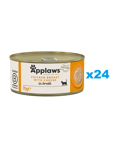 Applaws Natural Cat Food Chicken Cheese 24x70 g mokra karma dla kotów kurczak z serem w bulionie