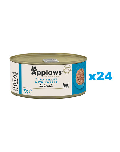 Applaws Natural Cat Food Tuna Fillet with Cheese 24x70 g mokra karma dla kotów tuńczyk z serem w bulionie