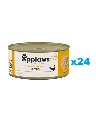 APPLAWS Natural Cat Food Chicken Breast in Broth 24x156g pierś z kurczaka w bulionie dla kotów