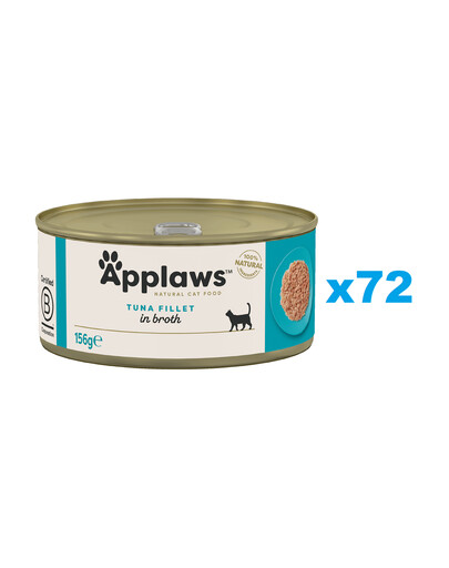 APPLAWS Natural Cat Food Tuna Fillet in Broth 72x156 g filet z tuńczyka w bulionie dla kotów