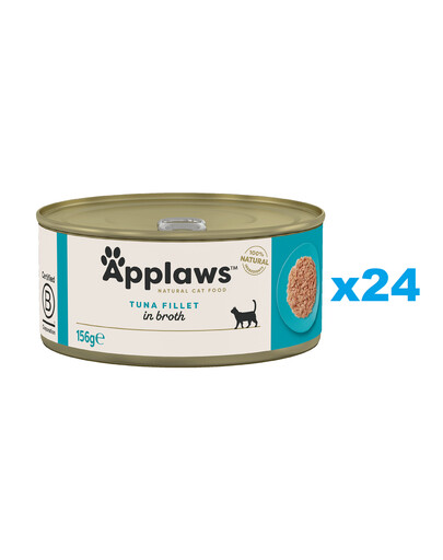 APPLAWS Natural Cat Food Tuna Fillet in Broth 24x156 g filet z tuńczyka w bulionie dla kotów