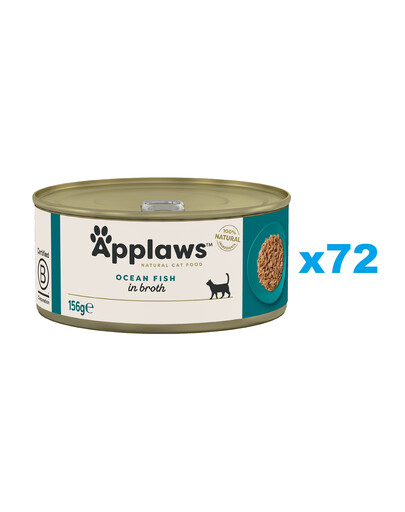 APPLAWS Natural Cat Food Ocean Fish in Broth 72x156 g ryba oceaniczna w bulionie dla kotów