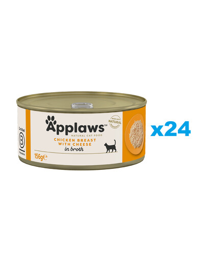 APPLAWS NaturalCat Food Chicken Breast with Cheese in Broth 24x156 g pierś z kurczaka z serem w bulionie dla kotów