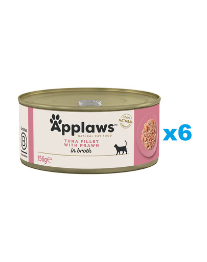 Applaws Natural Cat Food Tuna Fillet with Prawn 6x156 g mokra karma dla kotów tuńczyk z krewetkami w bulionie