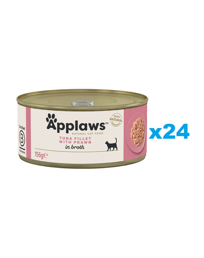 Applaws Natural Cat Food Tuna Fillet with Prawn 24x156 g mokra karma dla kotów tuńczyk z krewetkami w bulionie