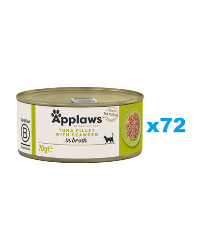 APPLAWS Natural Cat FoodTuna with Seaweed in Broth 72x70 g tuńczyk z wodorostami w bulionie dla kotów