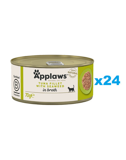 APPLAWS Natural Cat Food Tuna with Seaweed in Broth 24x70 g tuńczyk z wodorostami w bulionie dla kotów