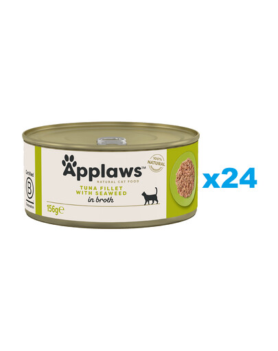 APPLAWS Natural Cat Food Tuna with Seaweed in Broth 24x156 g tuńczyk z wodorostami w bulionie dla kotów