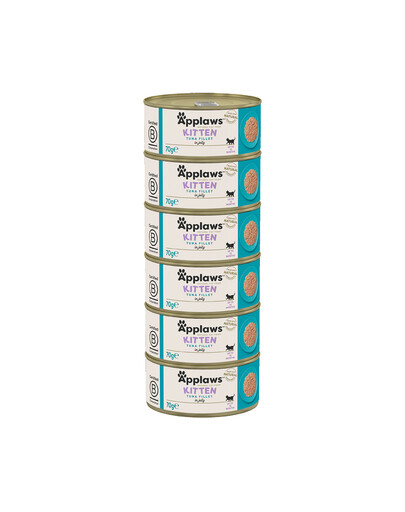 APPLAWS Cat Kitten Tuna in Broth z tuńczykiem w bulionie dla kociąt 6x70 g