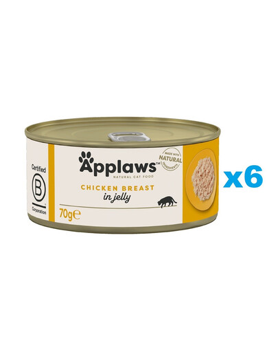 APPLAWS Natural Cat Food Chicken Breast in Jelly 6x70g kurczak w galaretce dla kotów