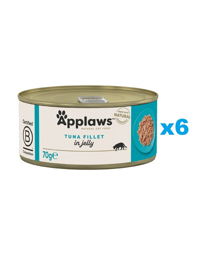 APPLAWS Natural Cat Food Tuna Fillet in Jelly 6x70g tuńczyk w galarecie dla kotów