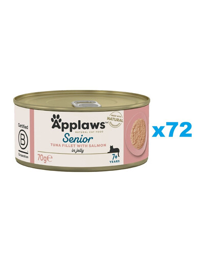 APPLAWS Natural Cat Food Senior Tuna with Salmon in Jelly 72x70g tuńczyk z łososiem w galaretce dla seniora